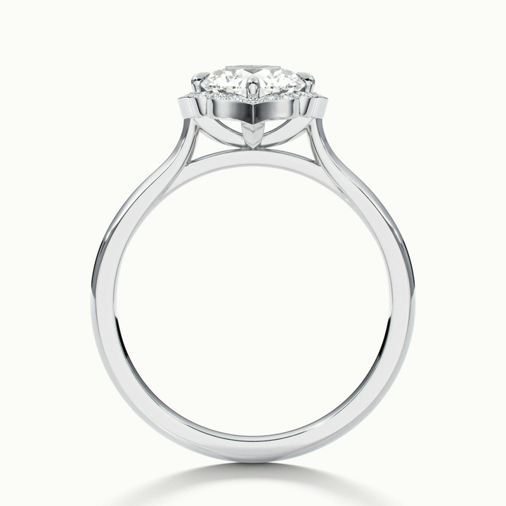 Ruth 6 Carat Round Halo Moissanite Engagement Ring in 14k White Gold