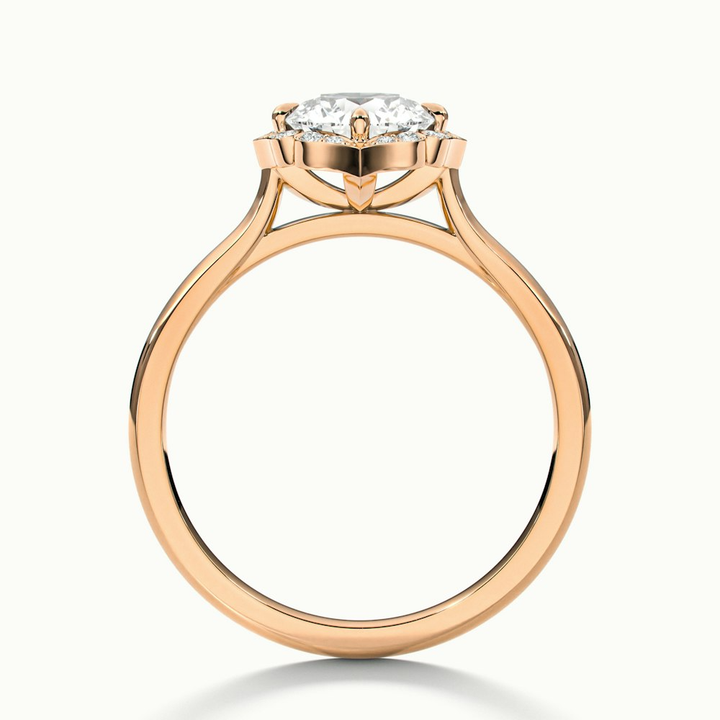 Ruth 8 Carat Round Halo Moissanite Engagement Ring in 10k Rose Gold