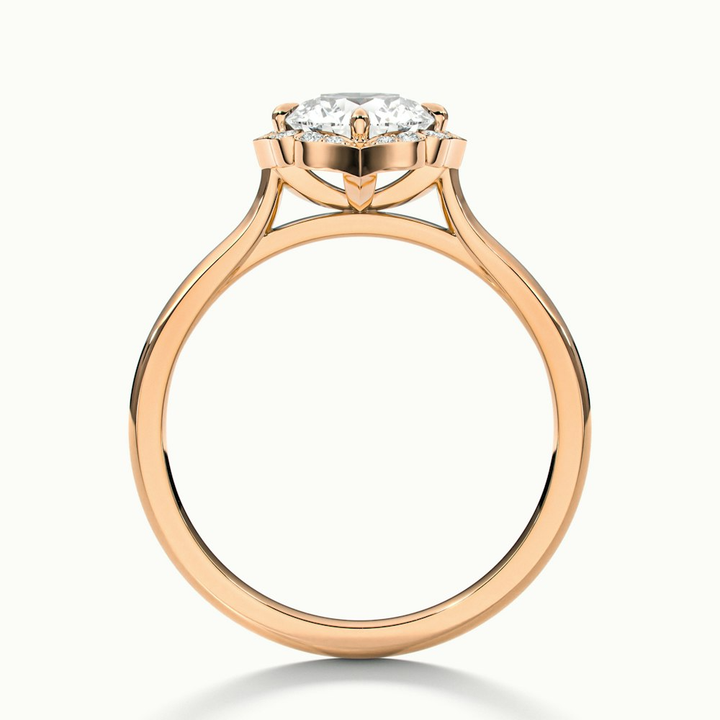 Nyla 5 Carat Round Halo Lab Grown Engagement Ring in 14k Rose Gold