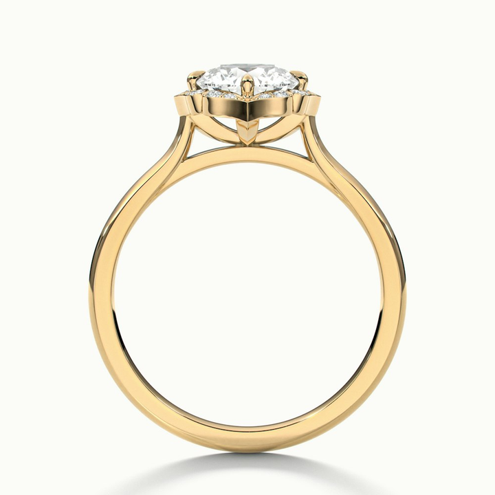 Ruth 6 Carat Round Halo Moissanite Engagement Ring in 10k Yellow Gold