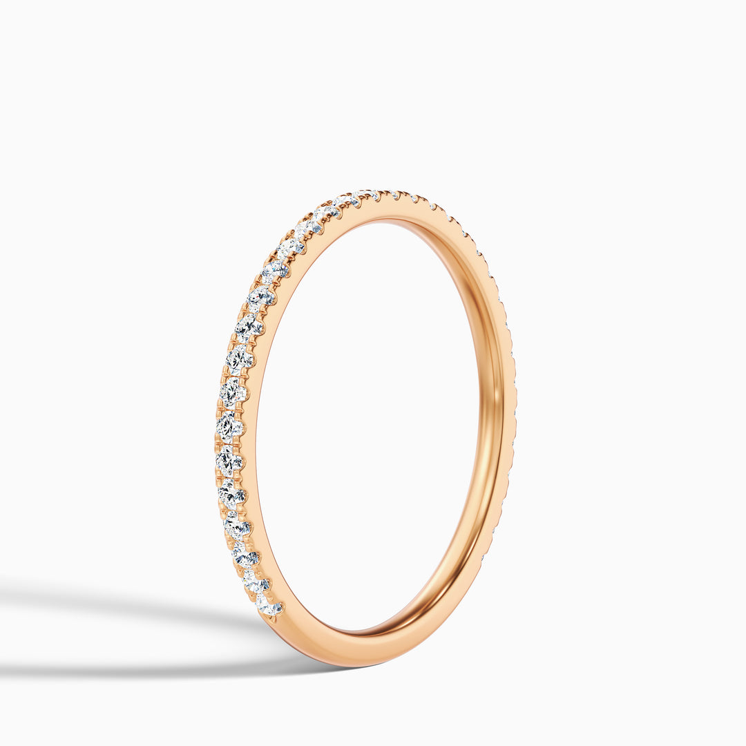 Livia Round Cut Lab Grown Diamond Three Quarter Eternity Wedding Band