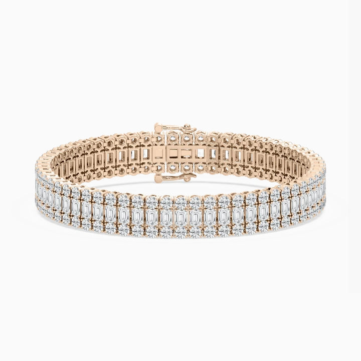 Dylan Emerald And Round Diamond Concentric Tennis Bracelet