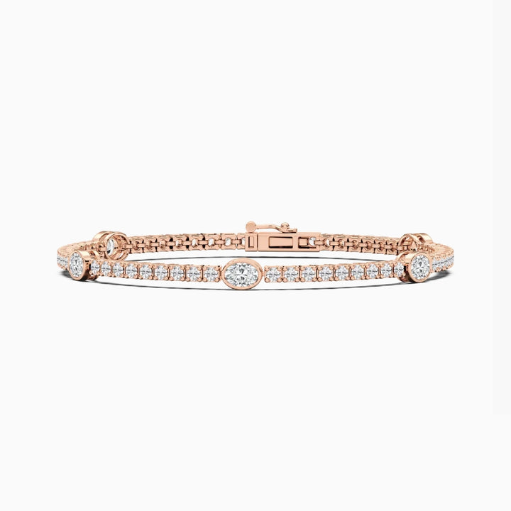 Grace Oval And Round Cut Lab Grown Diamond Tennis Bracelet