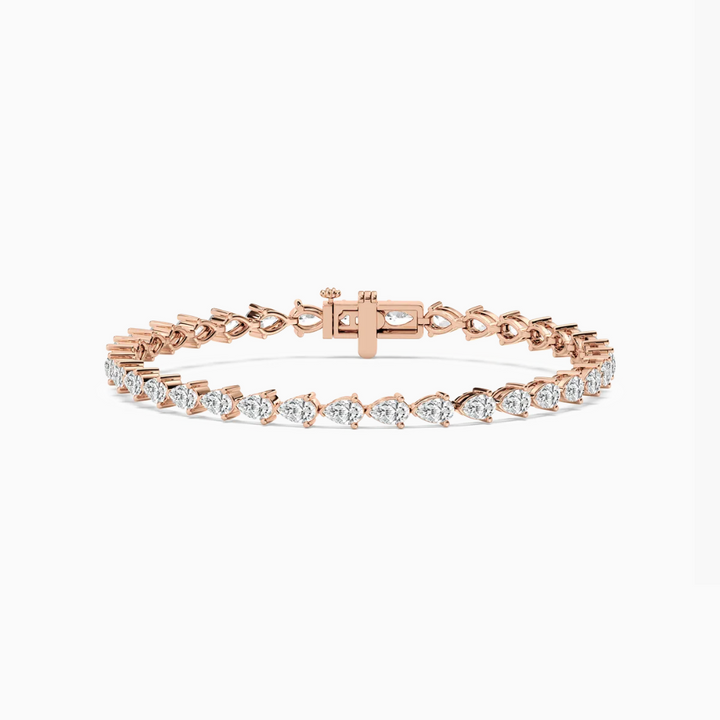 Gianna Pear Cut Lab Grown Diamond Curved Tennis Bracelet