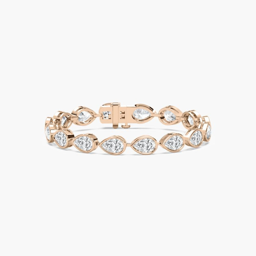 Adira 16 Carat Pear Cut Lab Grown Diamonds Tennis Bracelet