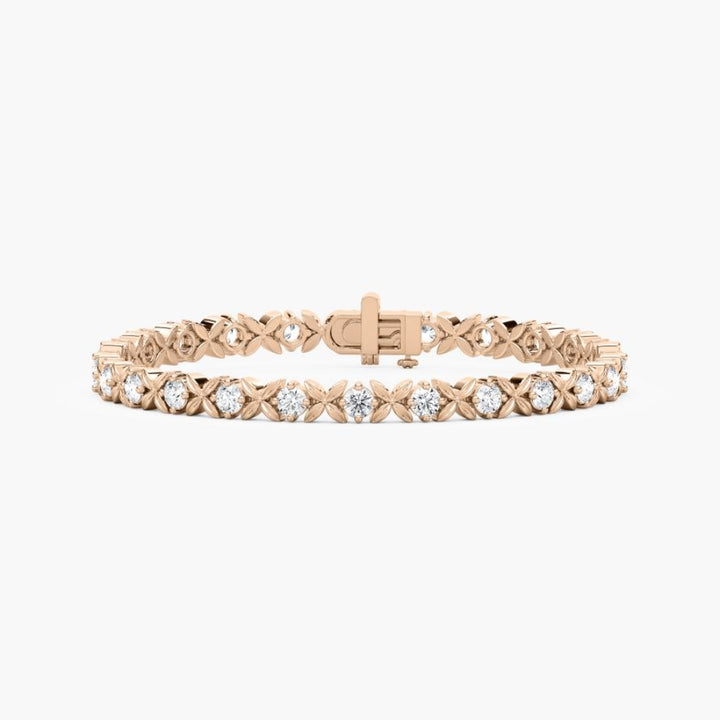 Kiera Round Lab Grown Diamond Starburst Tennis Bracelet
