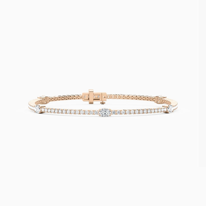 Elena Oval And Round Cut Lab Grown Diamond Tennis Bracelet