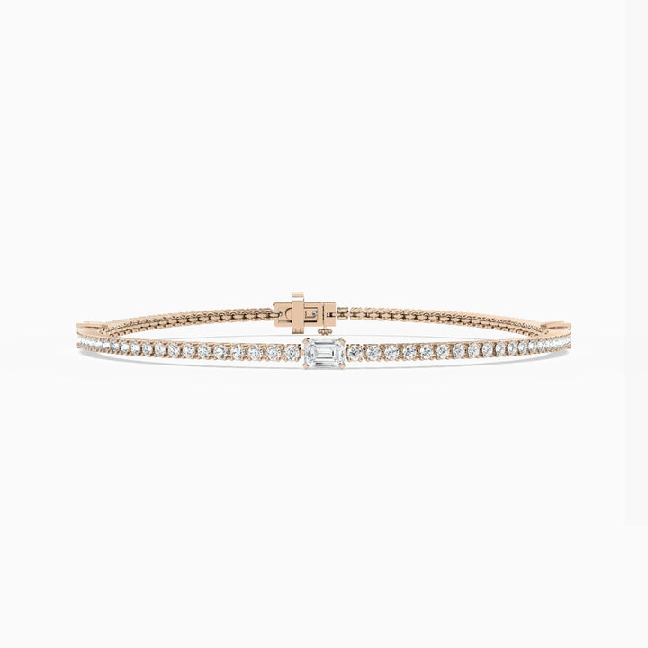 Ellie Round And Emerald Lab Grown Diamond Ingrid Tennis Bracelet