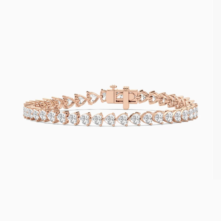 Bonnie Heart Cut Lab Grown Diamond Tennis Bracelet