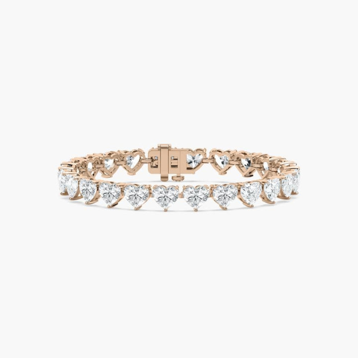Navy 24 Carat Heart Shaped Lab Grown Diamonds Tennis Bracelet