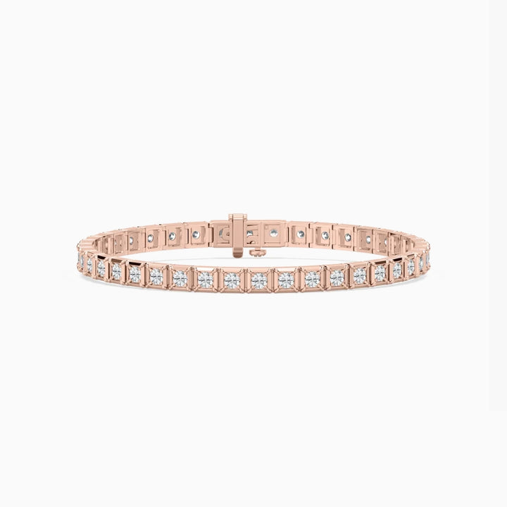 Cindy Round Cut Lab Grown Diamond Tennis Bracelet in Metal Prong Setting