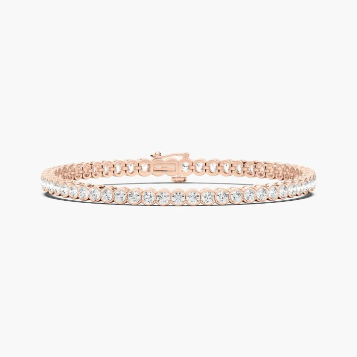 Tessa Round Lab Grown Diamond Diamond Half Bezel Set Tennis Bracelet