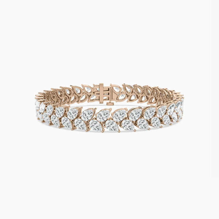 Skyla 20 Carat Pear Double Row Lab Grown Diamond Alternate Set Tennis Bracelet