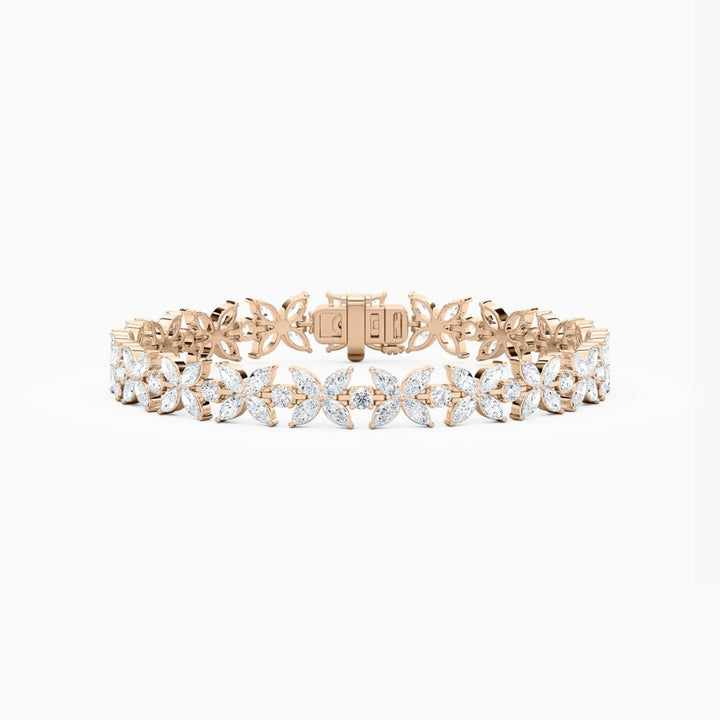 Jamie Marquise And Round Lab Grown Diamond Tennis Bracelet