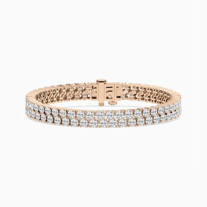 Delia Round Cut Lab Grown Diamond Mirror Magic Tennis Bracelet