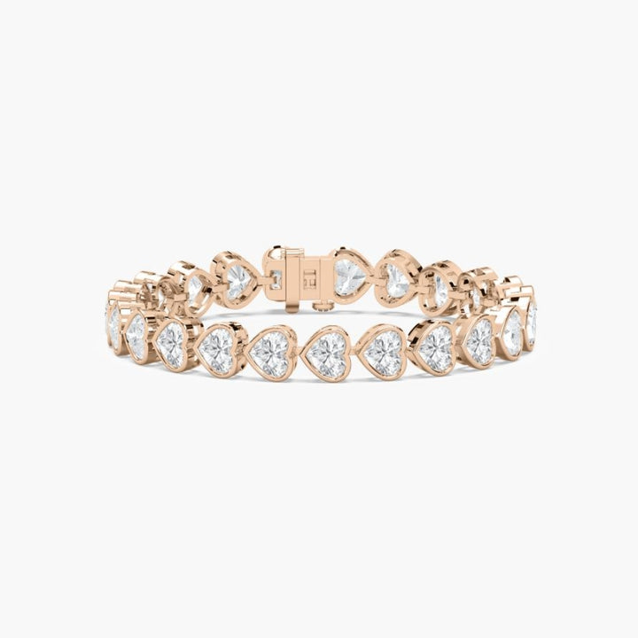 Wendy 23 Carat Heart Shaped Lab Grown Diamonds Tennis Bracelet
