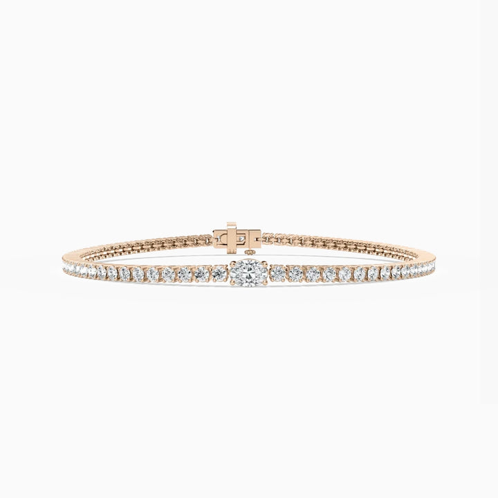 Emmy Round And Oval Cut Lab Grown Diamond Tennis Bracelet