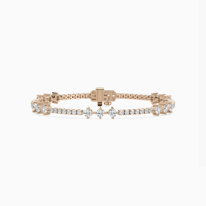 Donna Round Lab Grown Diamond Cascade Frost Tennis Bracelet