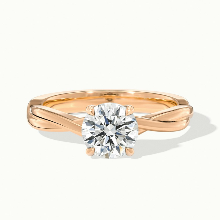 Zoya 1 Carat Round Solitaire Lab Grown Engagement Ring in 14k Rose Gold