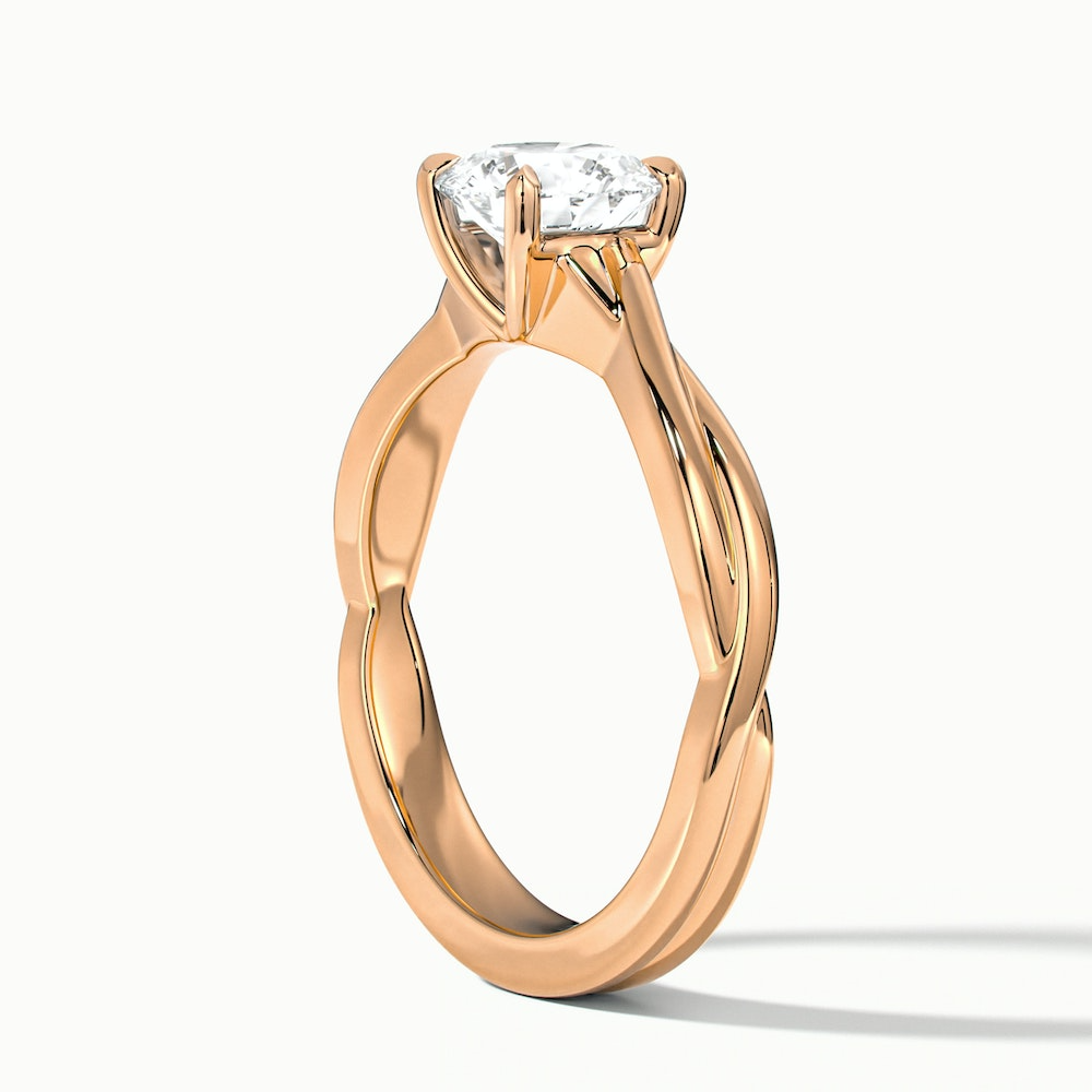 Rita 9 Carat Round Solitaire Moissanite Diamond Ring in 10k Rose Gold