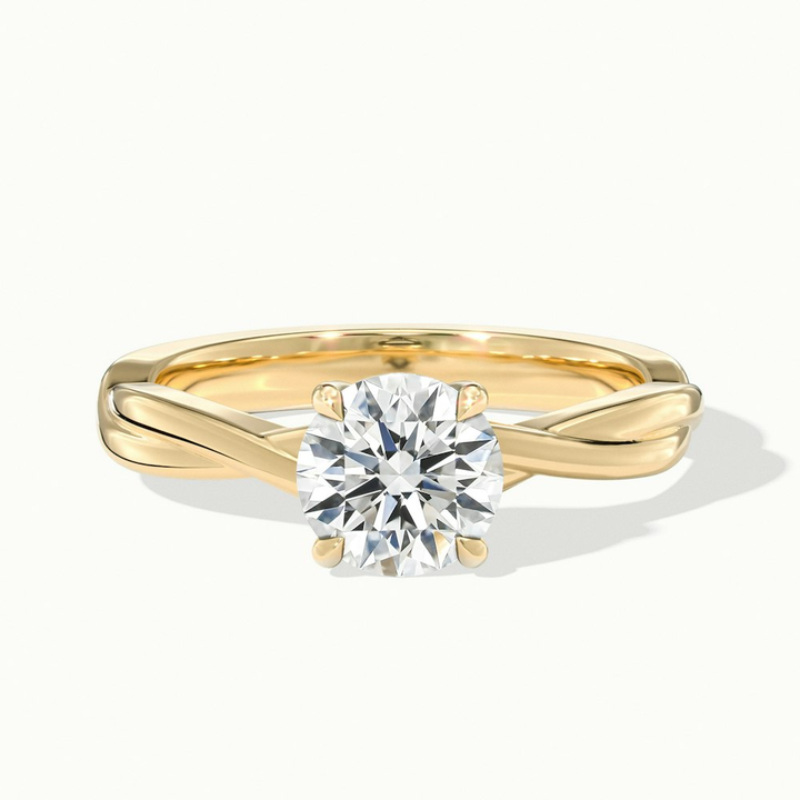 Lucy 1.5 Carat Round Solitaire Moissanite Diamond Ring in 18k Yellow Gold