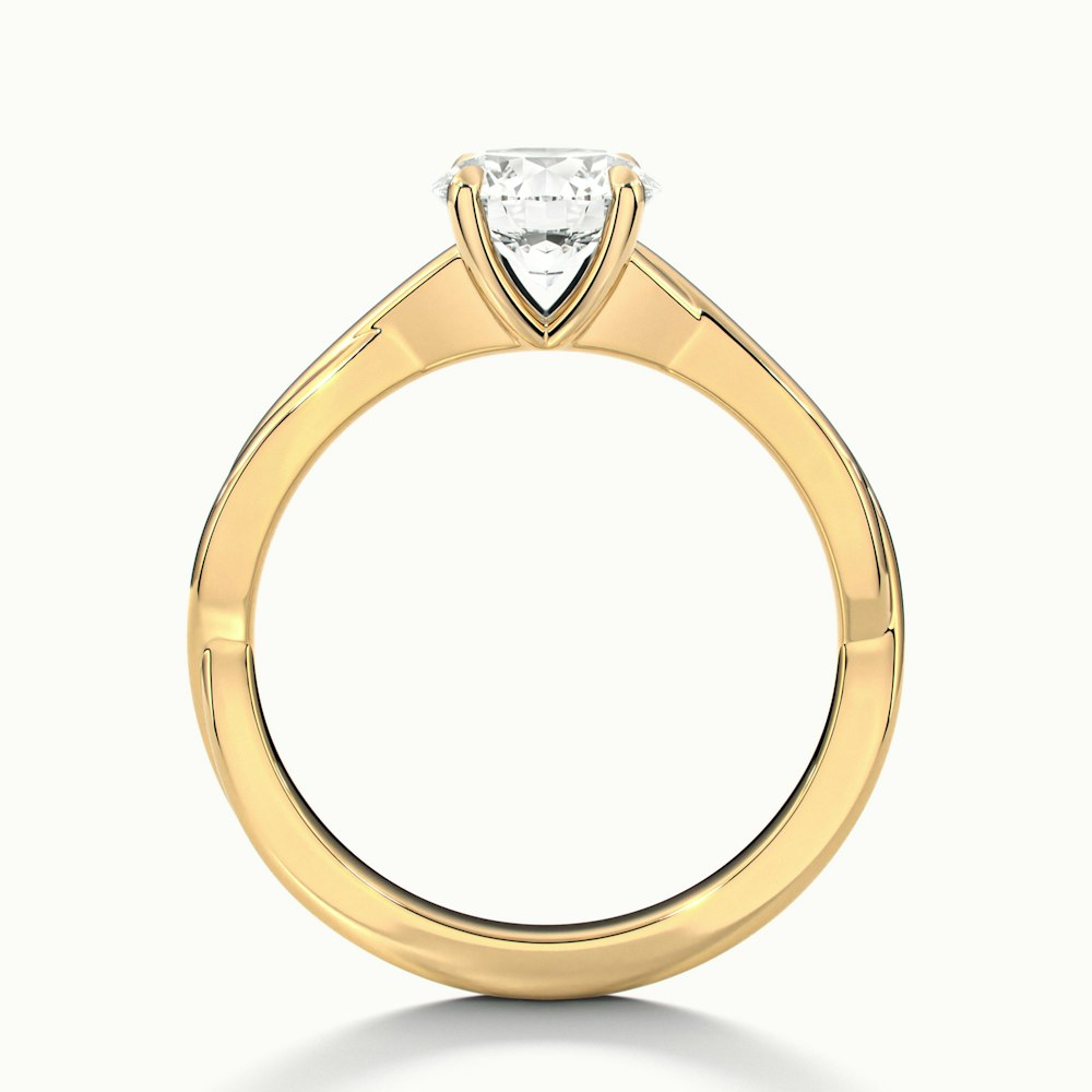 Rita 9 Carat Round Solitaire Moissanite Diamond Ring in 18k Yellow Gold