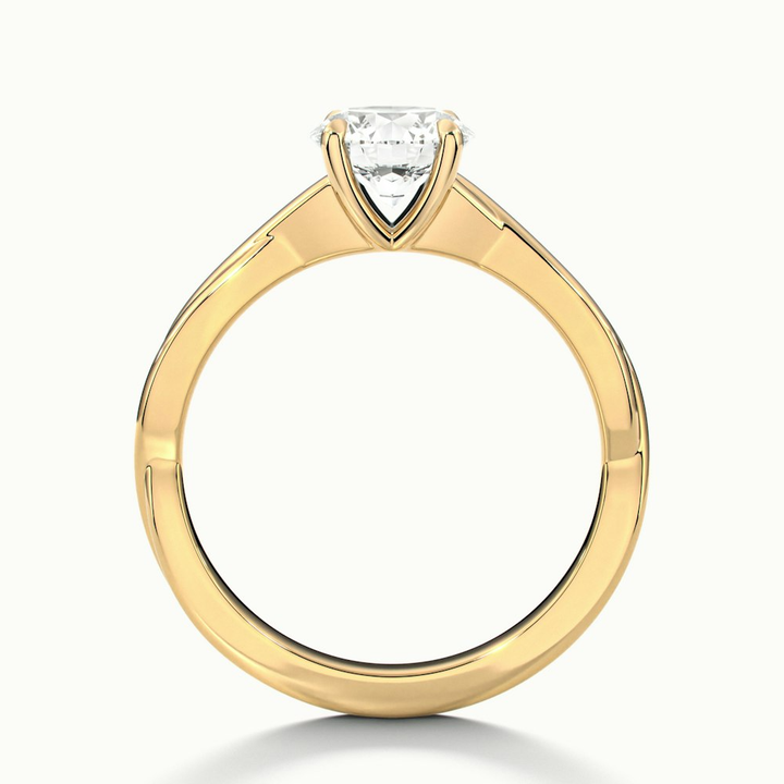 Lucy 2.5 Carat Round Solitaire Moissanite Diamond Ring in 14k Yellow Gold