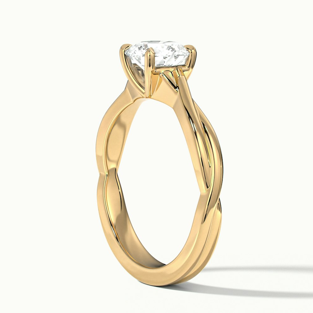 Lucy 1 Carat Round Solitaire Moissanite Diamond Ring in 18k Yellow Gold