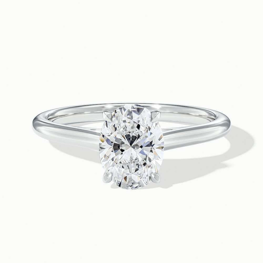 Love 5.5 Carat Oval Solitaire Moissanite Diamond Ring in Platinum