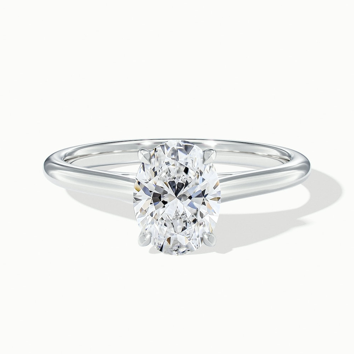 Love 5.5 Carat Oval Solitaire Moissanite Diamond Ring in Platinum