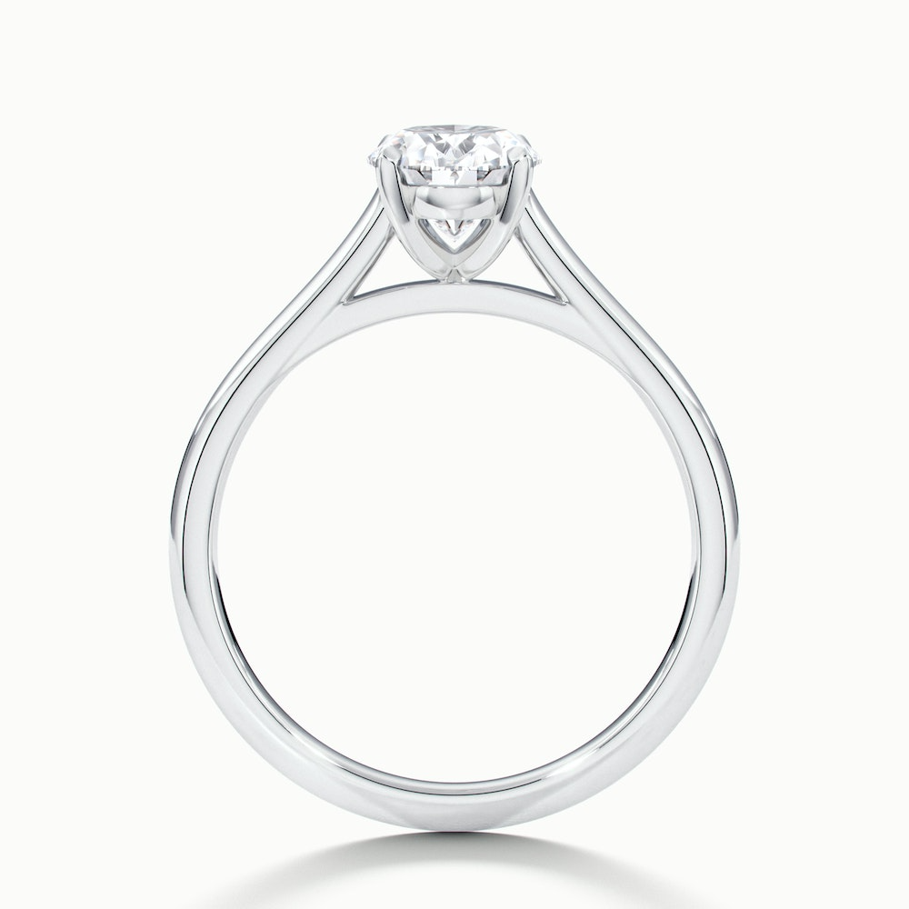 Rose 2.5 Carat Oval Solitaire Lab Grown Engagement Ring in 10k White Gold