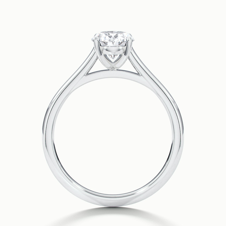 Rose 2.5 Carat Oval Solitaire Lab Grown Engagement Ring in 10k White Gold