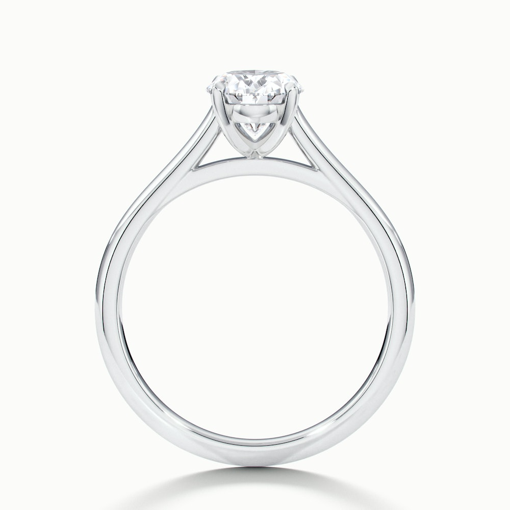 Rose 1 Carat Oval Solitaire Lab Grown Engagement Ring in 18k White Gold