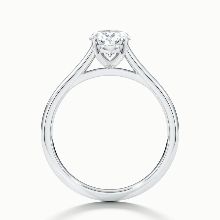 Rose 1 Carat Oval Solitaire Lab Grown Engagement Ring in 18k White Gold