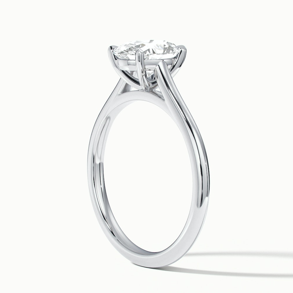 Love 1.5 Carat Oval Solitaire Moissanite Diamond Ring in 14k White Gold