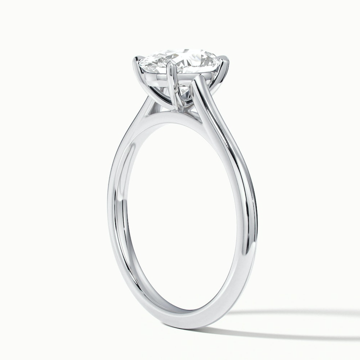 Rose 3.5 Carat Oval Solitaire Lab Grown Engagement Ring in 10k White Gold