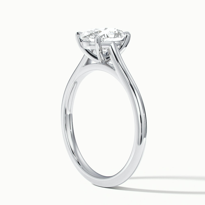 Love 2 Carat Oval Solitaire Moissanite Diamond Ring in 18k White Gold