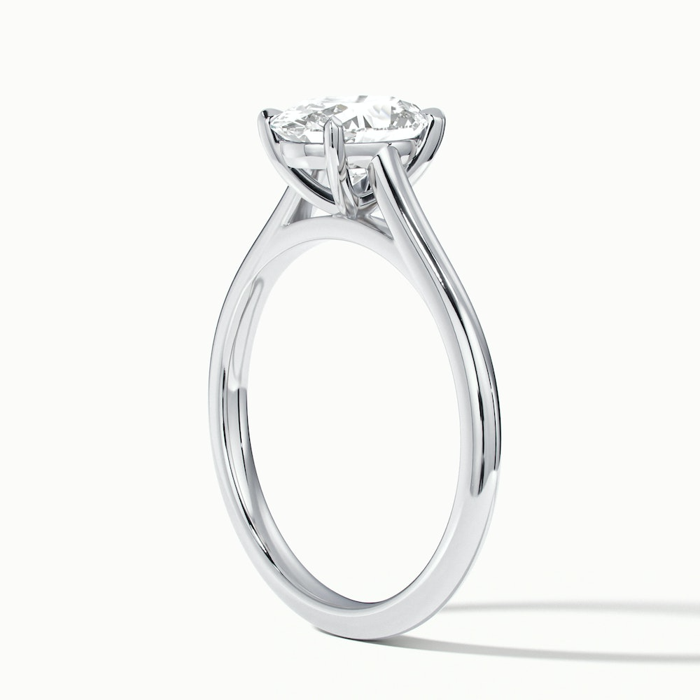 Love 2 Carat Oval Solitaire Moissanite Diamond Ring in 14k White Gold