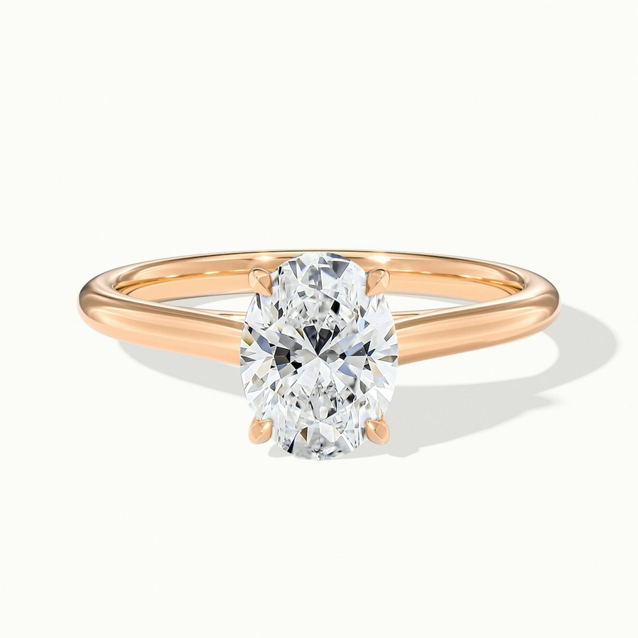 3 Carat Oval Solitaire Moissanite Diamond Ring