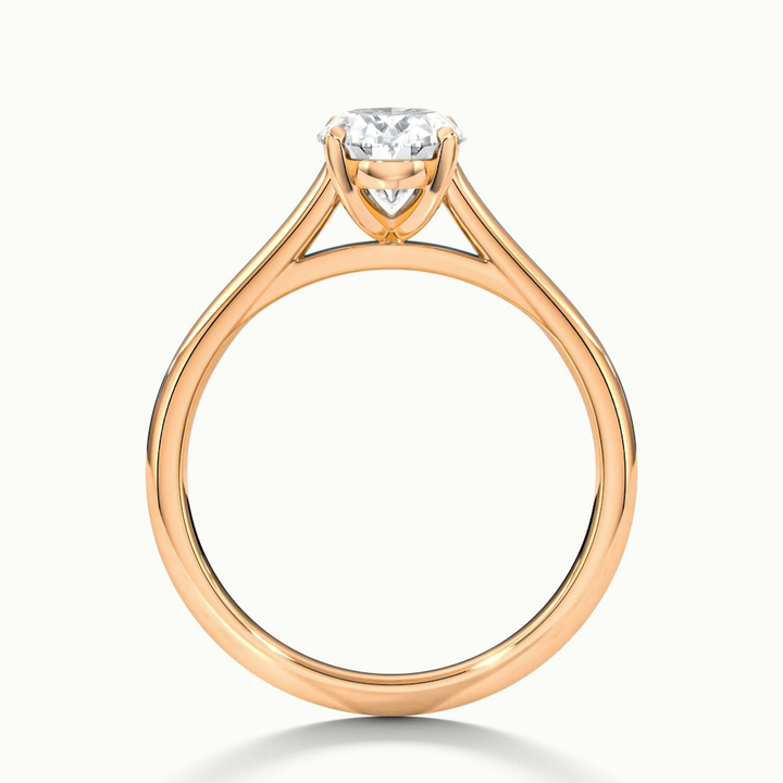 Pari 10 Carat Oval Solitaire Moissanite Engagement Ring in 18k Rose Gold