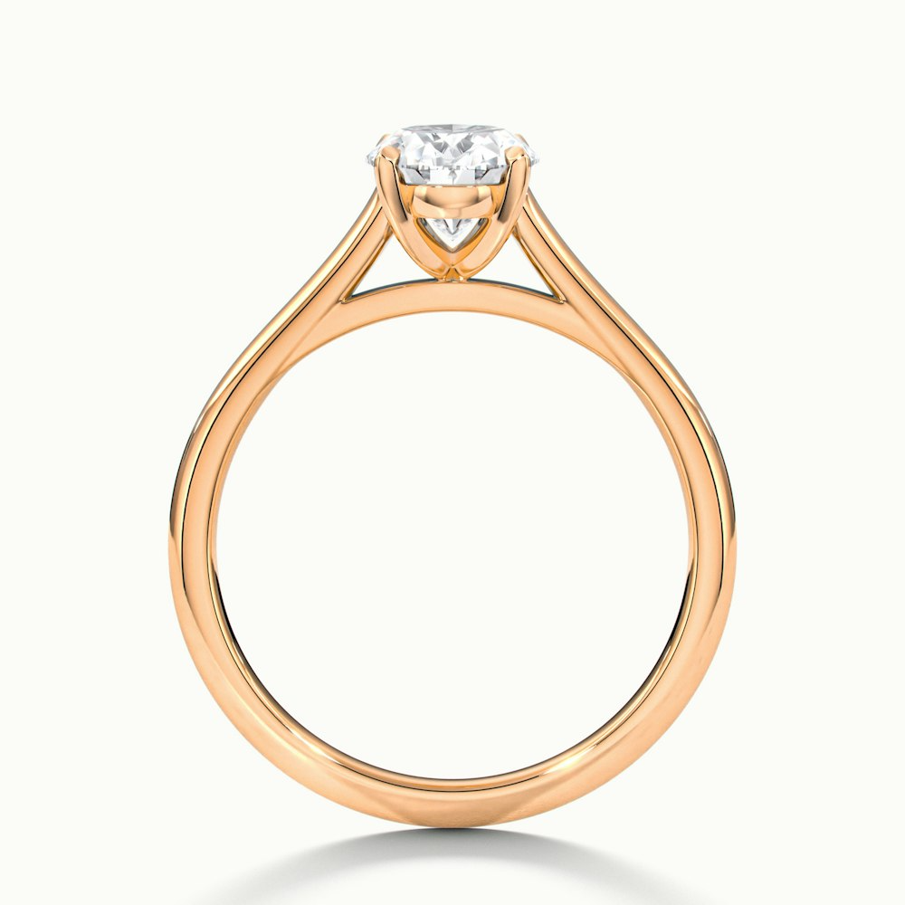 Rose 4 carat oval Solitaire Lab Grown Engagement Ring in 10k Rose Gold