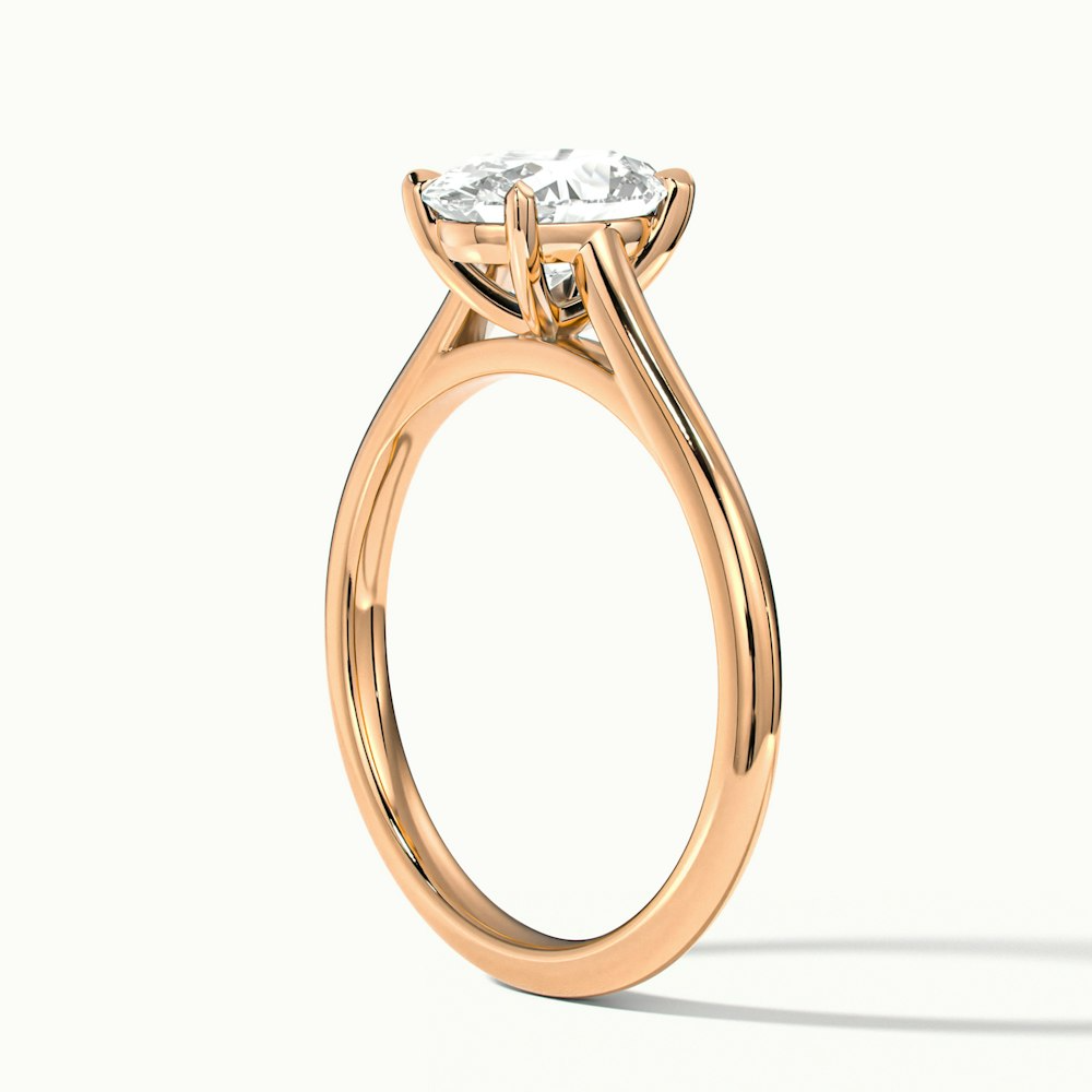 Rose 1.5 Carat Oval Solitaire Lab Grown Engagement Ring in 10k Rose Gold