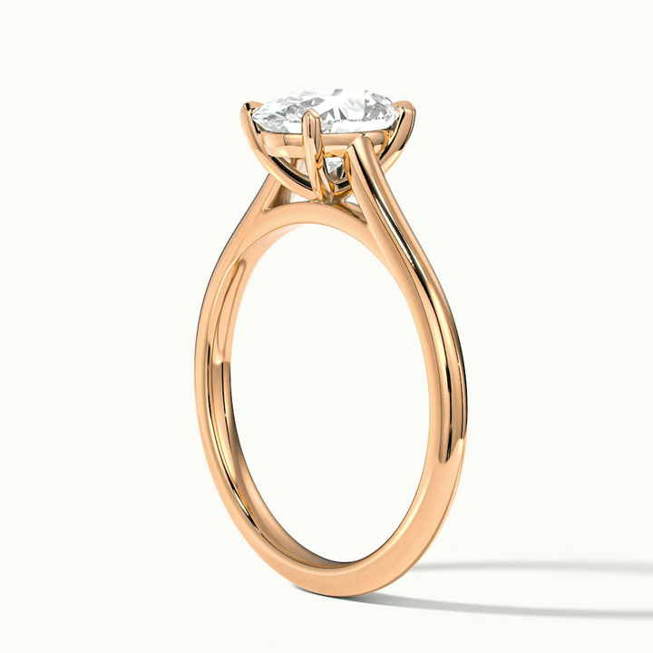 Rose 5 carat oval Solitaire Lab Grown Engagement Ring in 10k Rose Gold