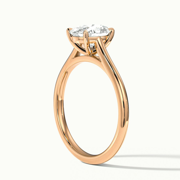 Love 1.5 Carat Oval Solitaire Moissanite Diamond Ring in 10k Rose Gold
