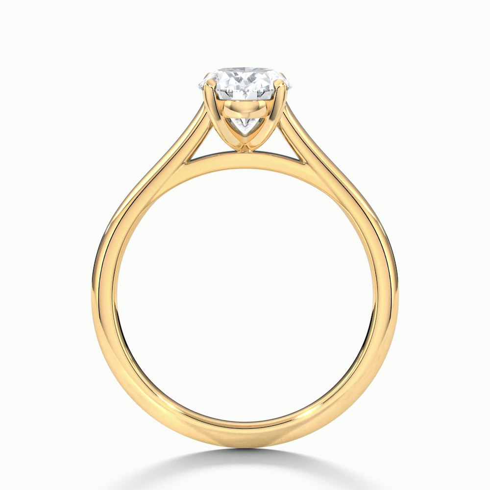 Rose 5 carat oval Solitaire Lab Grown Engagement Ring in 10k Yellow Gold