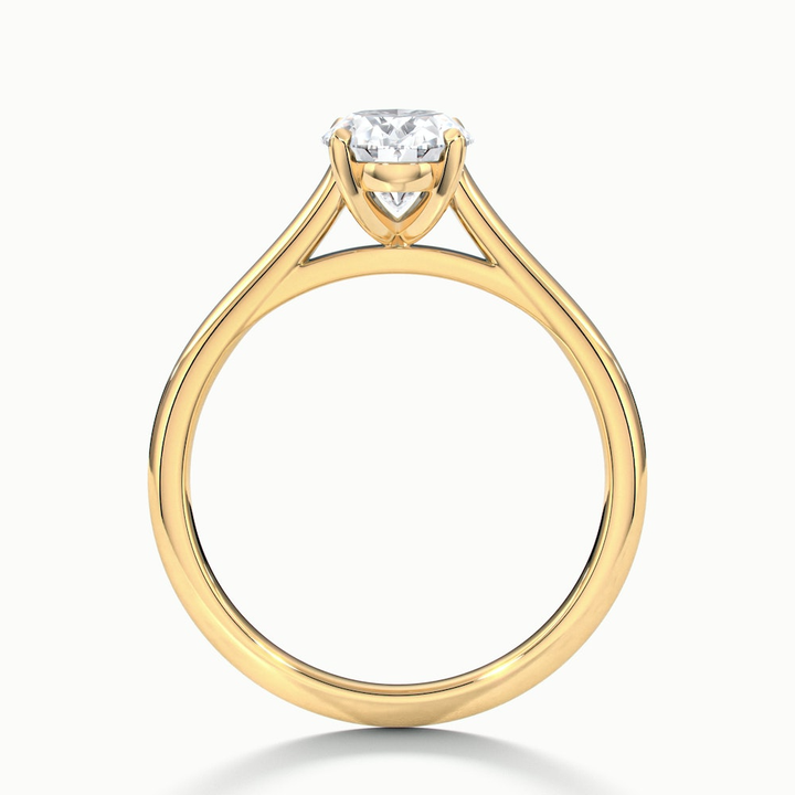 Rose 1.5 Carat Oval Solitaire Lab Grown Engagement Ring in 18k Yellow Gold