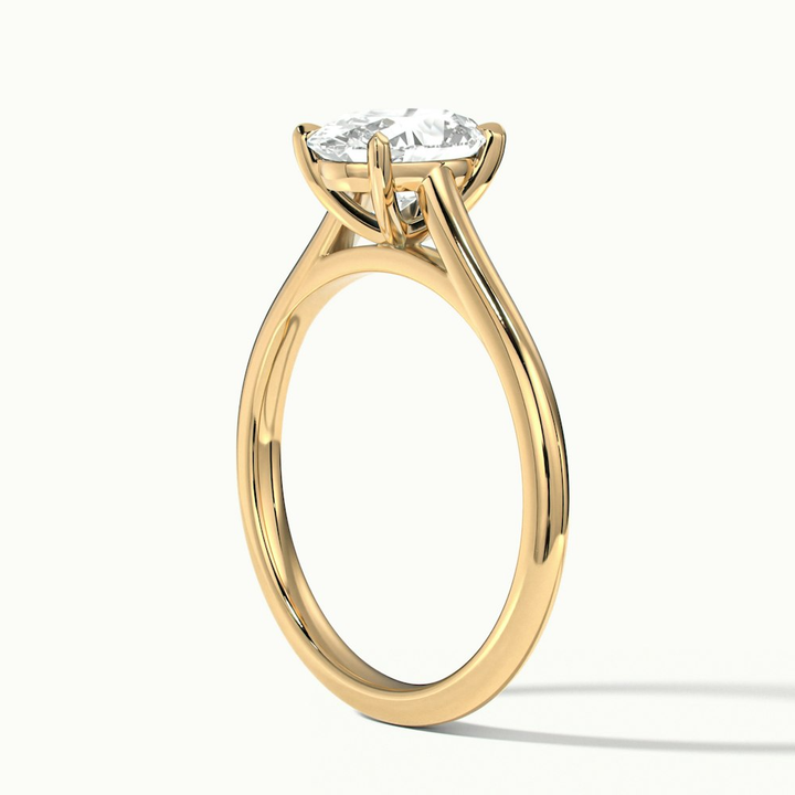 Love 1.5 Carat Oval Solitaire Moissanite Diamond Ring in 18k Yellow Gold