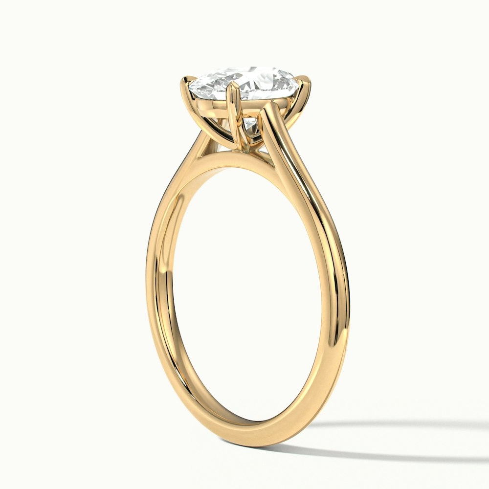 Rose 3 Carat Oval Solitaire Lab Grown Engagement Ring in 10k Yellow Gold