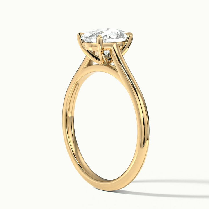 Rose 4.5 carat oval Solitaire Lab Grown Engagement Ring in 10k Yellow Gold