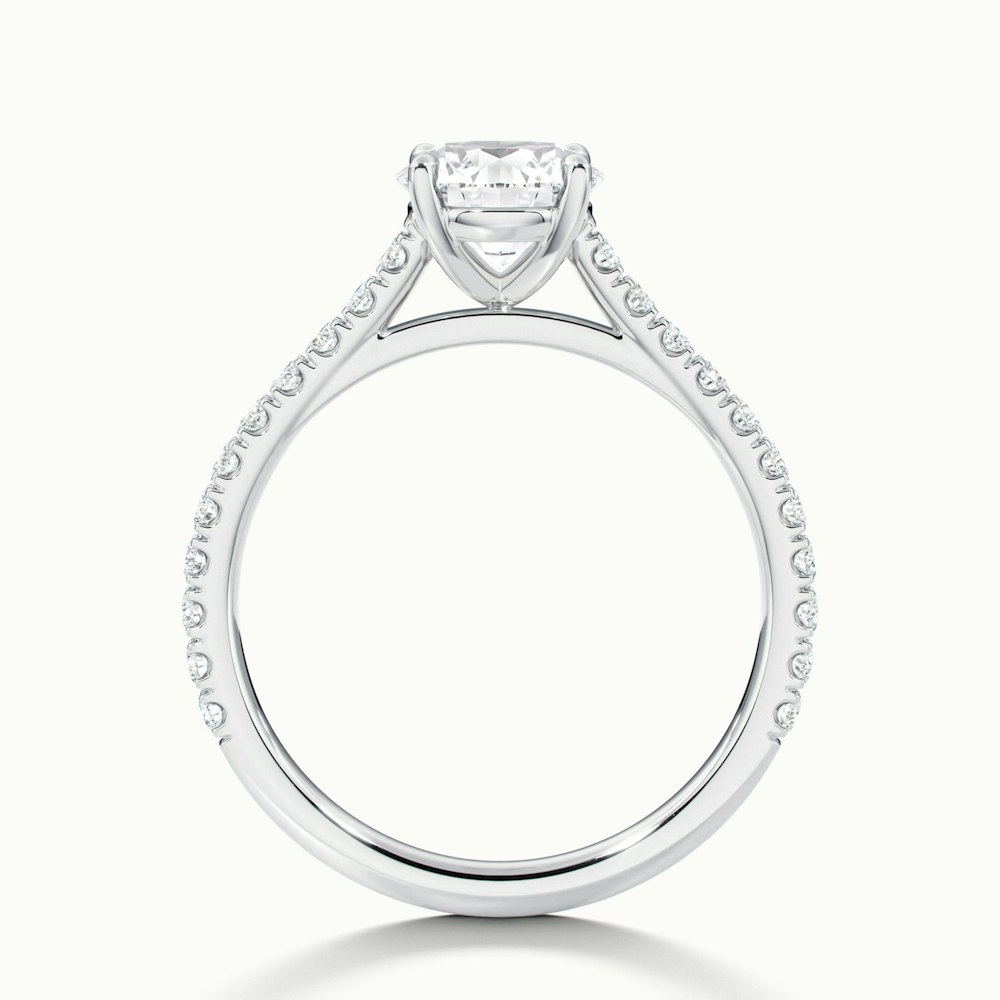 Riva 5 Carat Round Solitaire Scallop Lab Grown Engagement Ring in 10k White Gold